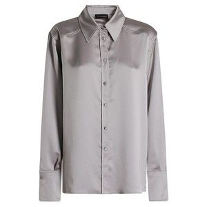 The Andamane Satin Gray Shirt - NWT